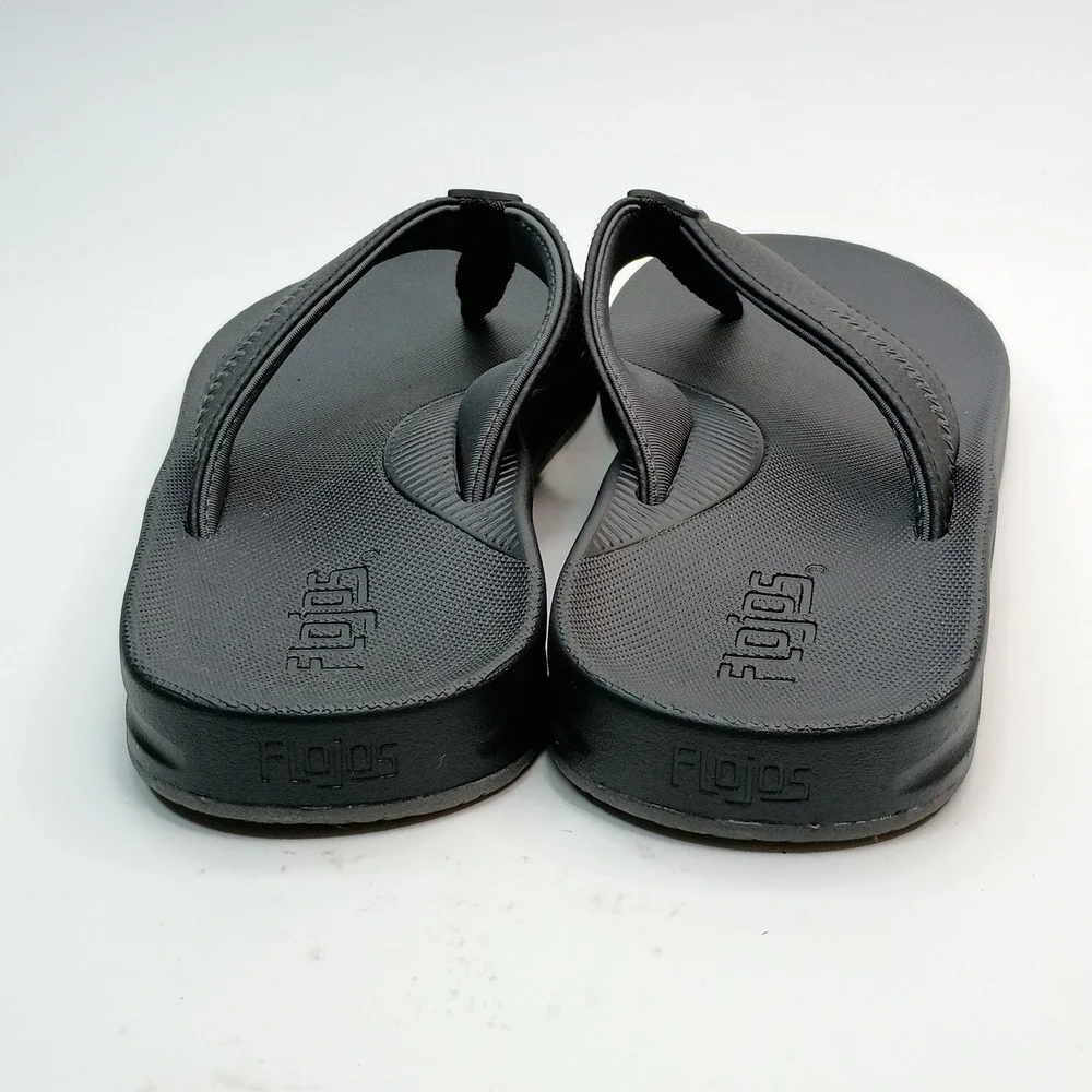 Flojos Men Flip Flop Sandals Size 9 Black Man Made Material Upper Casual